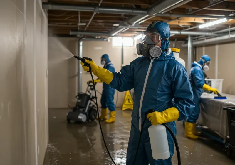 Basement Sanitization and Antimicrobial Treatment process in Travelers Rest, SC